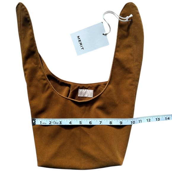 NWT Merit Beauty Signature Makeup Bag Corduroy Tie Top Pouch Minimalist Purse - Picture 2 of 8